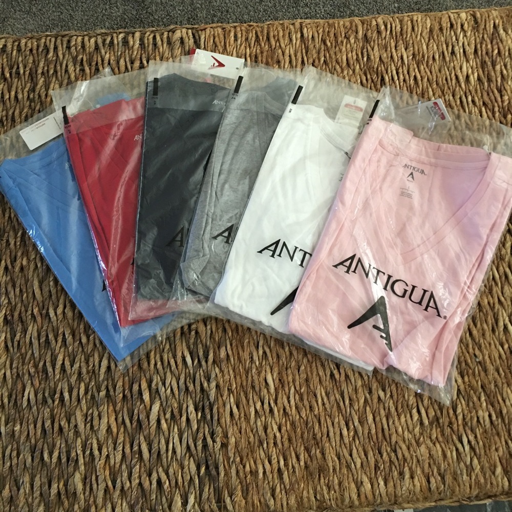 Antigua short sleeved t-shirt. NWT. V-neck. Cotton. Fitted.Pink. BUNDLE 4/$30 - Picture 7 of 7